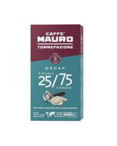 Buy Caffe Mauro Decaf 25% Arabica 75% Robusta ESE Coffee Pods (Pack of 18) online