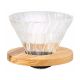 اشتري منقط قهوة زجاجي Bev60 بقاعدة خشبية من بيف تولز عبر الإنترنت